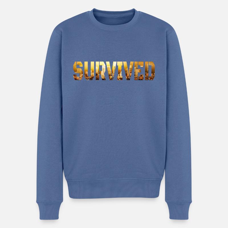 Did you Survive?! - Männer Premium Bio Pullover - Taubenblau
