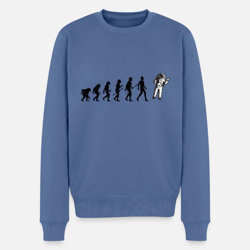 Evolution Spatial - Men's Premium Organic Jumper - stone blue