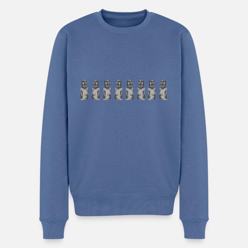 Île de Pâques - Pull Premium bio Homme - bleu pigeon