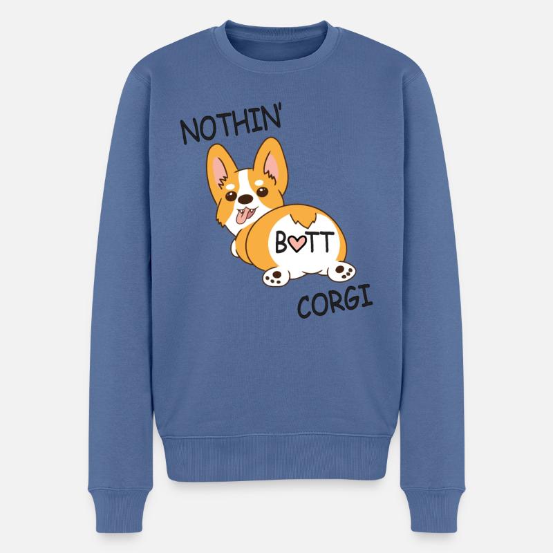 corgi - Pull Premium bio Homme - bleu pigeon