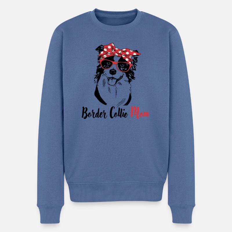 Border Collie - Männer Premium Bio Pullover - Taubenblau