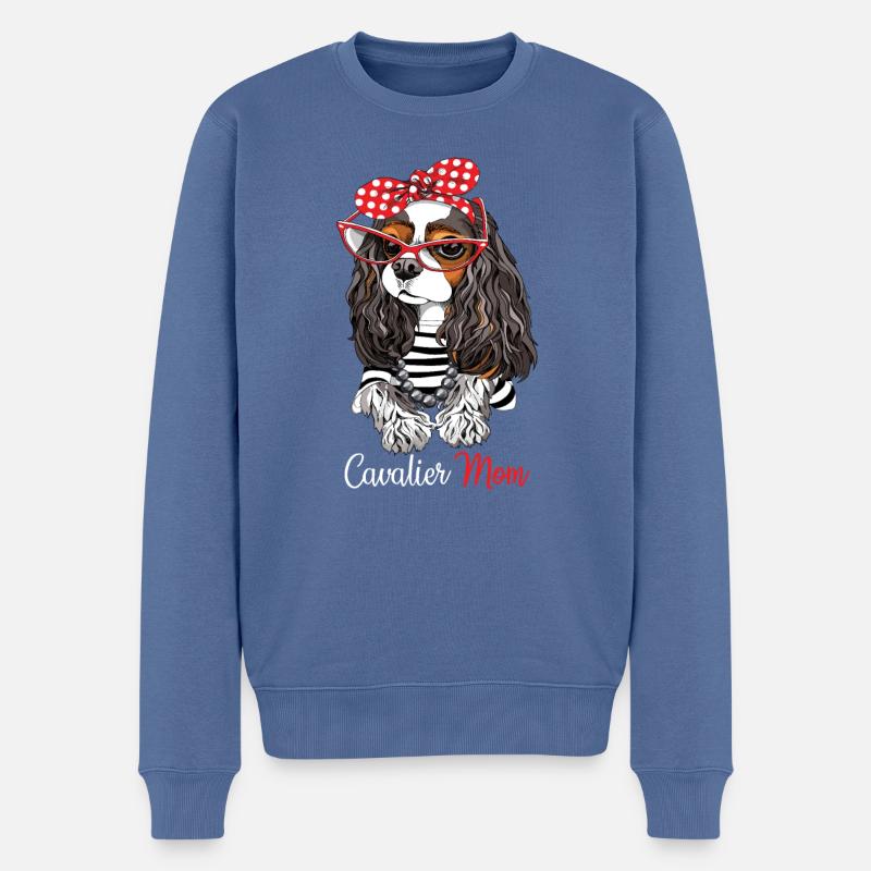 Cavalier King Charles Spaniel - Männer Premium Bio Pullover - Taubenblau