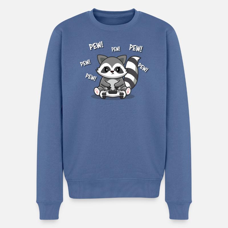 Waschbär - Männer Premium Bio Pullover - Taubenblau