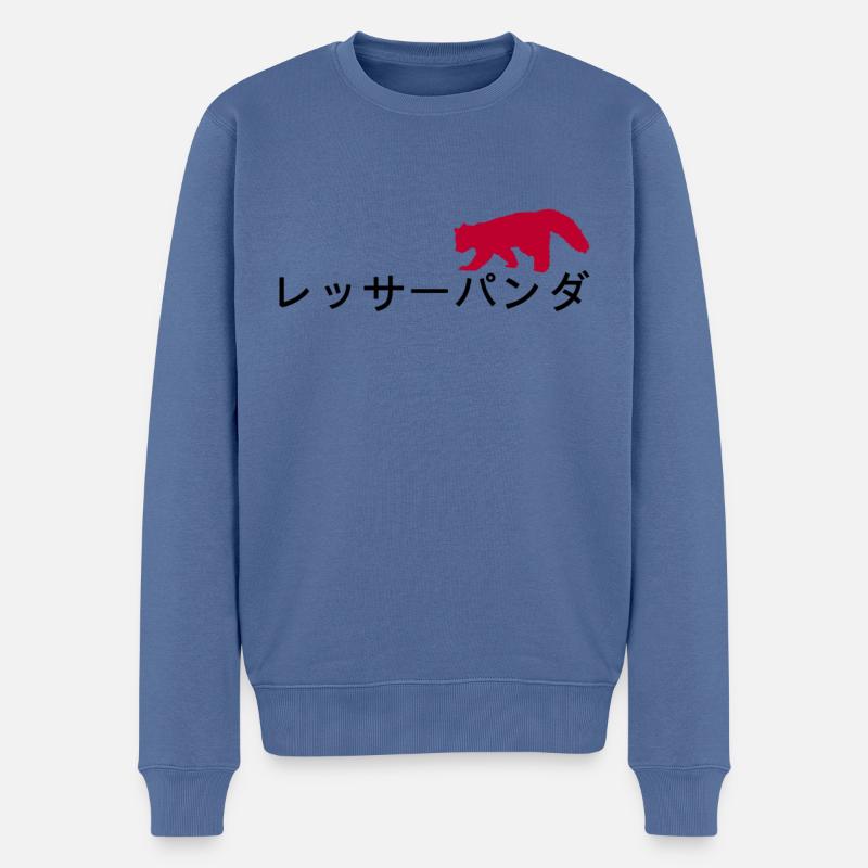Panda roux japonais - Pull Premium bio Homme - bleu pigeon