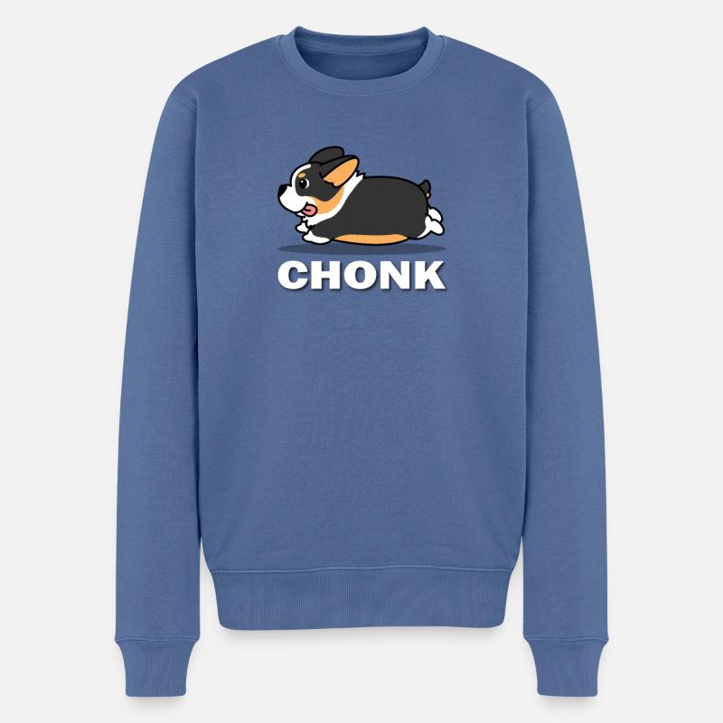 Corgi - Männer Premium Bio Pullover - Taubenblau