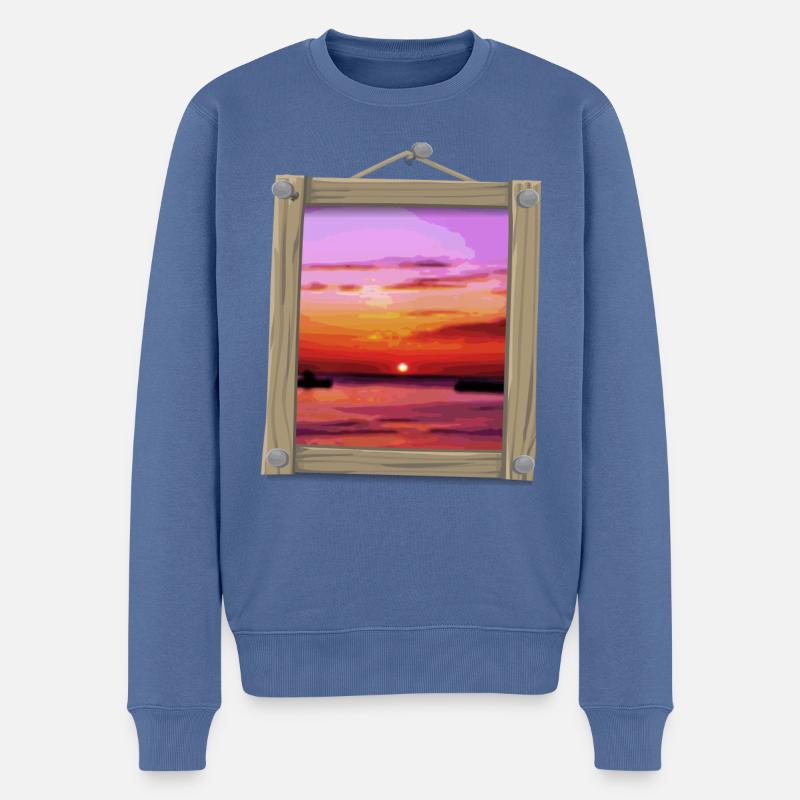 dover sun - Männer Premium Bio Pullover - Taubenblau