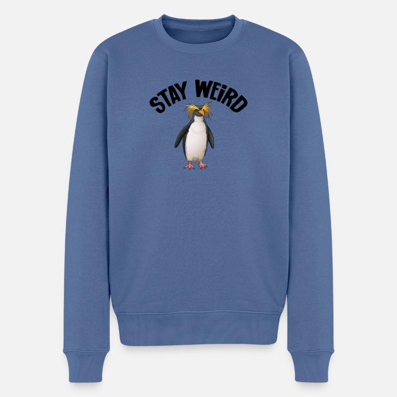 Goldschopfpinguin - Männer Premium Bio Pullover - Taubenblau