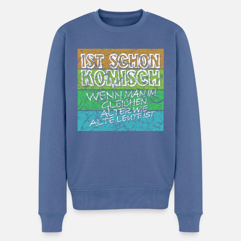 komisches alter weiss alt - Männer Premium Bio Pullover - Taubenblau