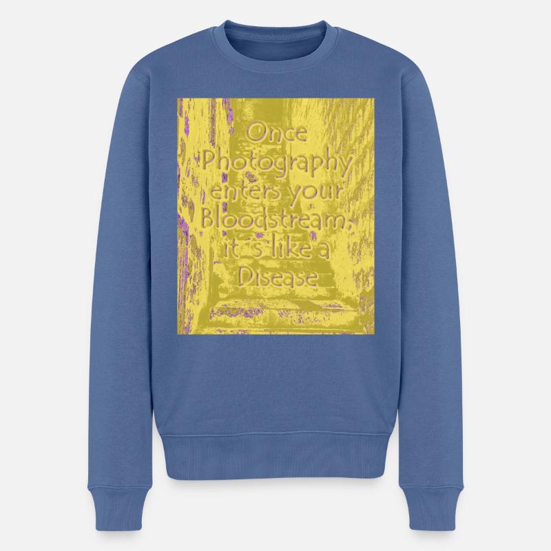 phtotography disease olive - Männer Premium Bio Pullover - Taubenblau