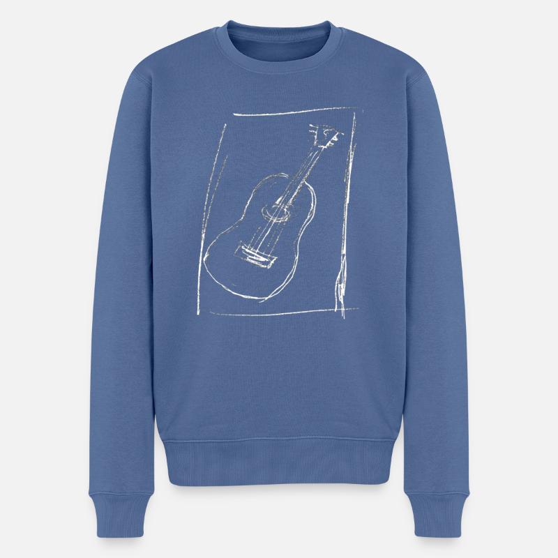 guitar for dark - Männer Premium Bio Pullover - Taubenblau