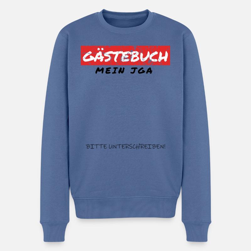 JGA Junggesellenabschied Braut Bräutigam Fun - Männer Premium Bio Pullover - Taubenblau