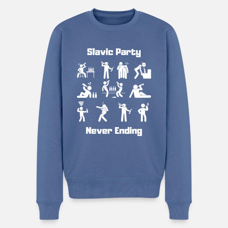Slawische Partei - Männer Premium Bio Pullover - Taubenblau