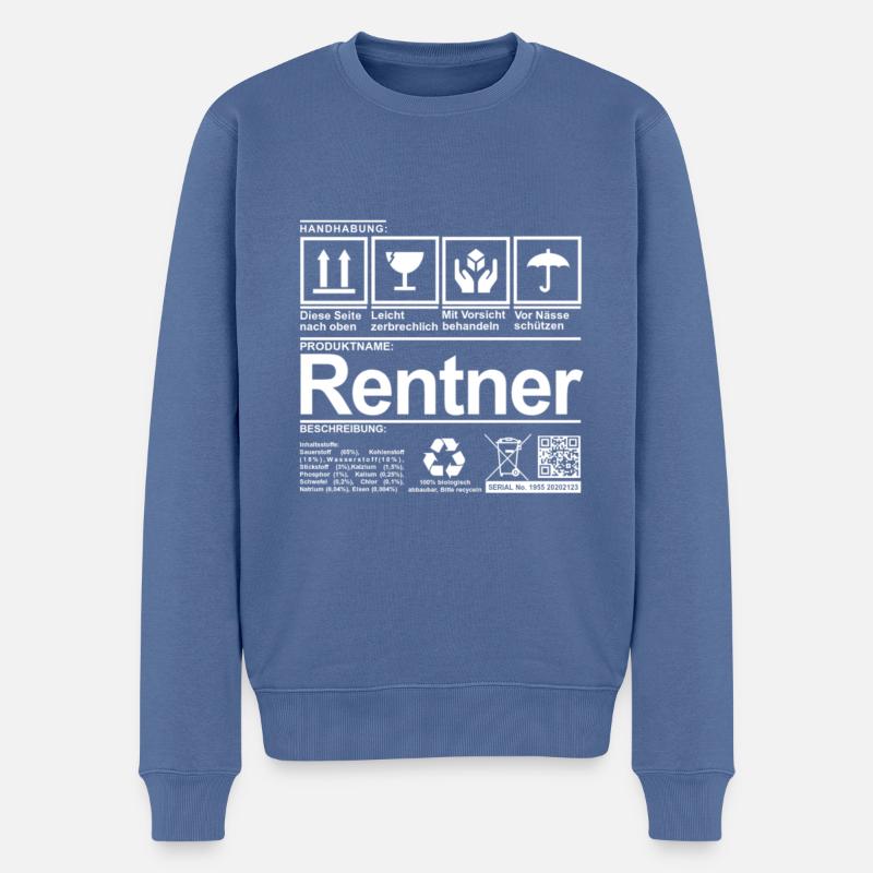 Rentenpaket - Männer Premium Bio Pullover - Taubenblau