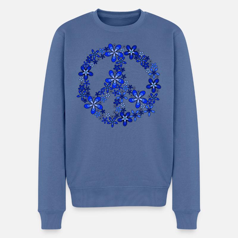 Peace - Männer Premium Bio Pullover - Taubenblau