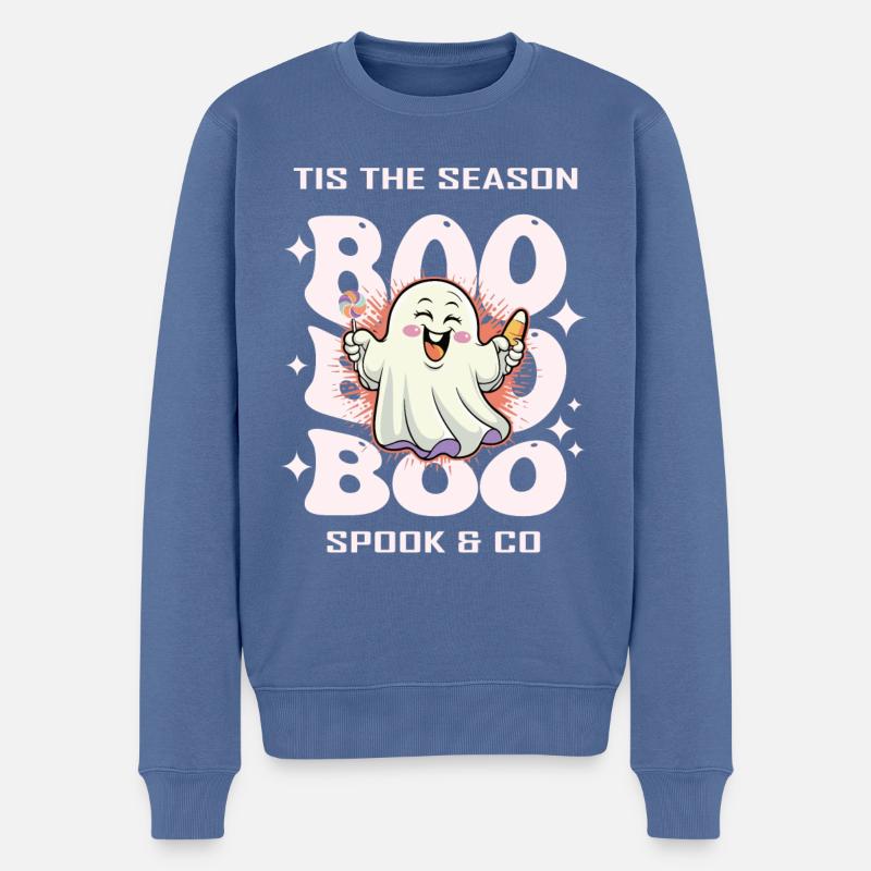 Fantôme d’Halloween - Pull Premium bio Homme - bleu pigeon