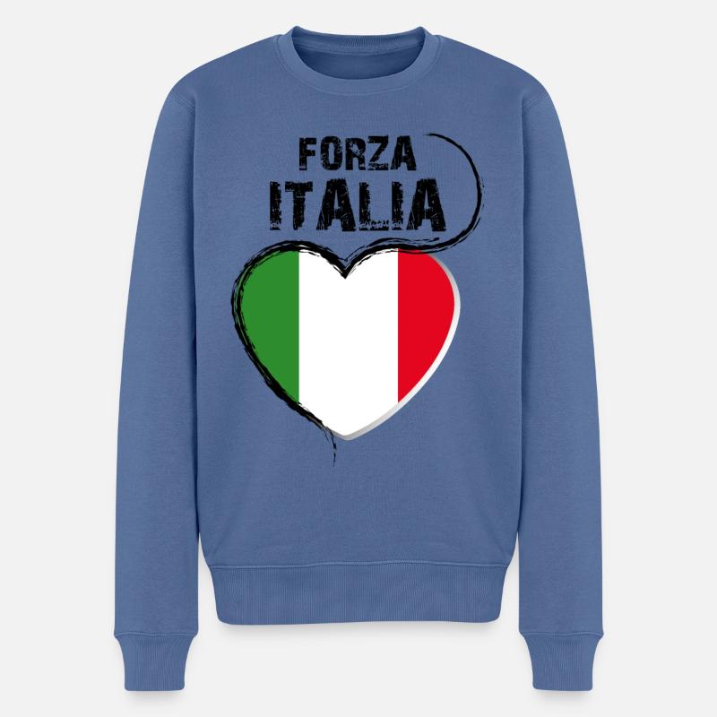 FORZA ITALIA - Pull Premium bio Homme - bleu pigeon