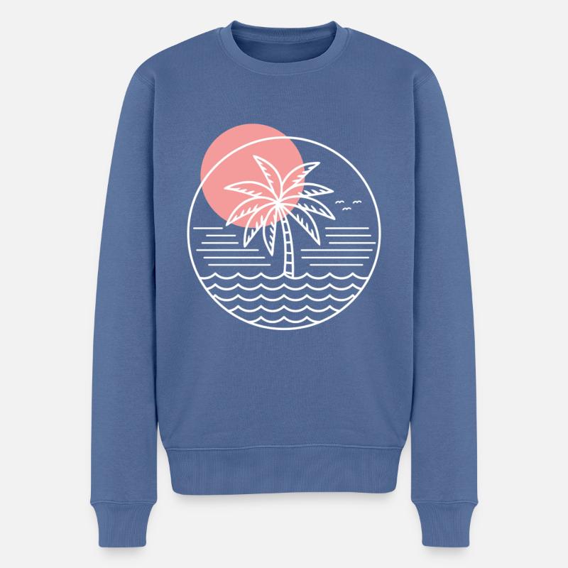 Cercle de palmiers - Pull Premium bio Homme - bleu pigeon