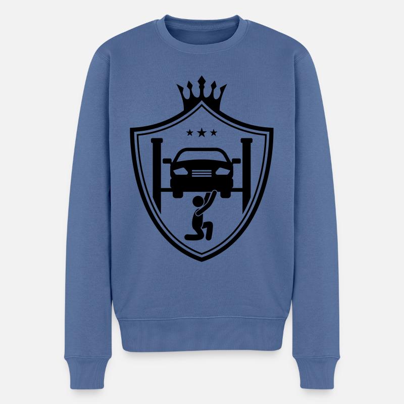 Auto Werstatt Mécanicien - Pull Premium bio Homme - bleu pigeon