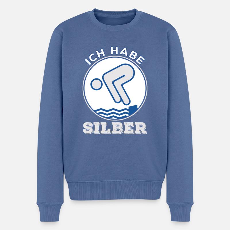 Ich hab Silber Schwimmabzeichen Schwimmer - Männer Premium Bio Pullover - Taubenblau