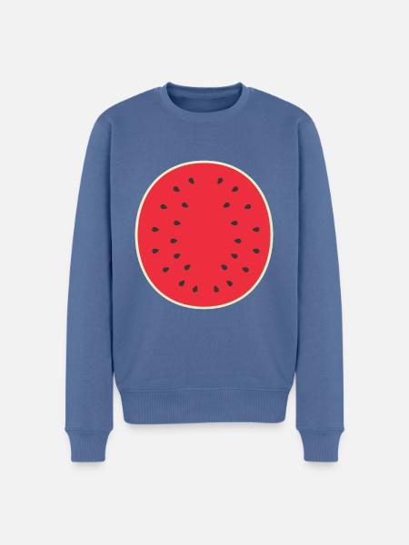 Melonen Wassermelone Melonenscheibe Watermelon - Männer Premium Bio Pullover - Taubenblau