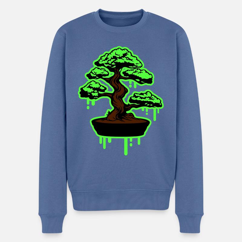 Symbole du bonsaï de l’arbre - Pull Premium bio Homme - bleu pigeon