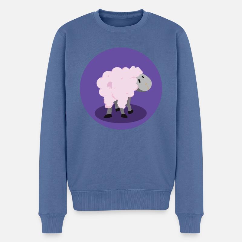 Nette Schafe - Männer Premium Bio Pullover - Taubenblau