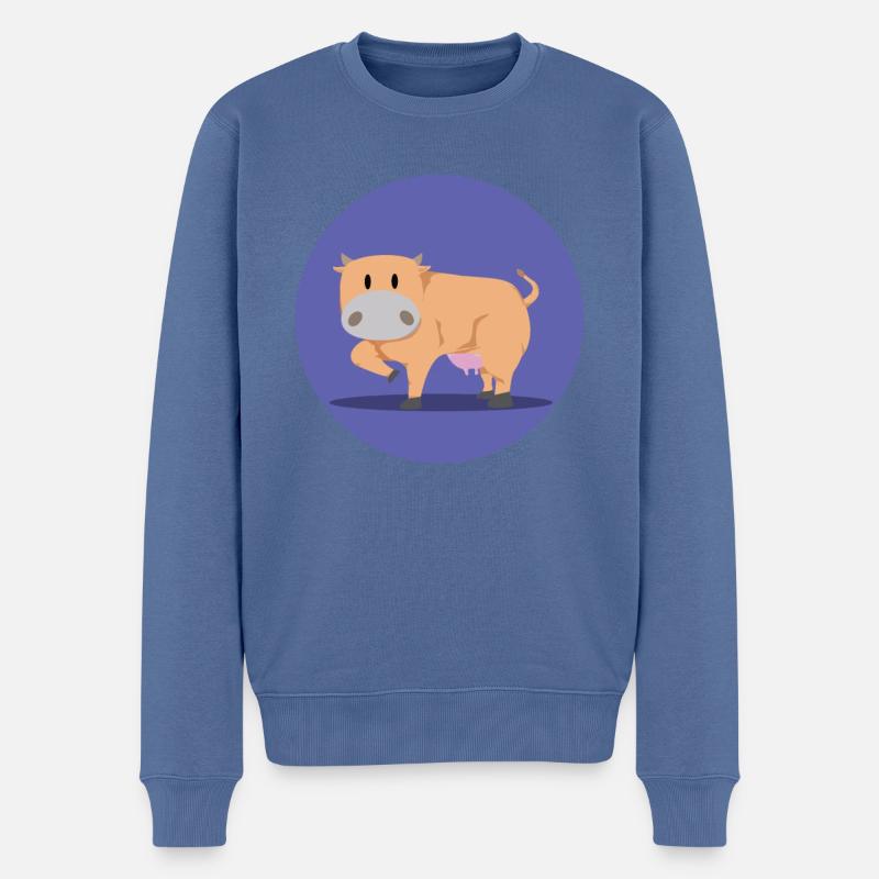 Vache à l’arrêt - Pull Premium bio Homme - bleu pigeon