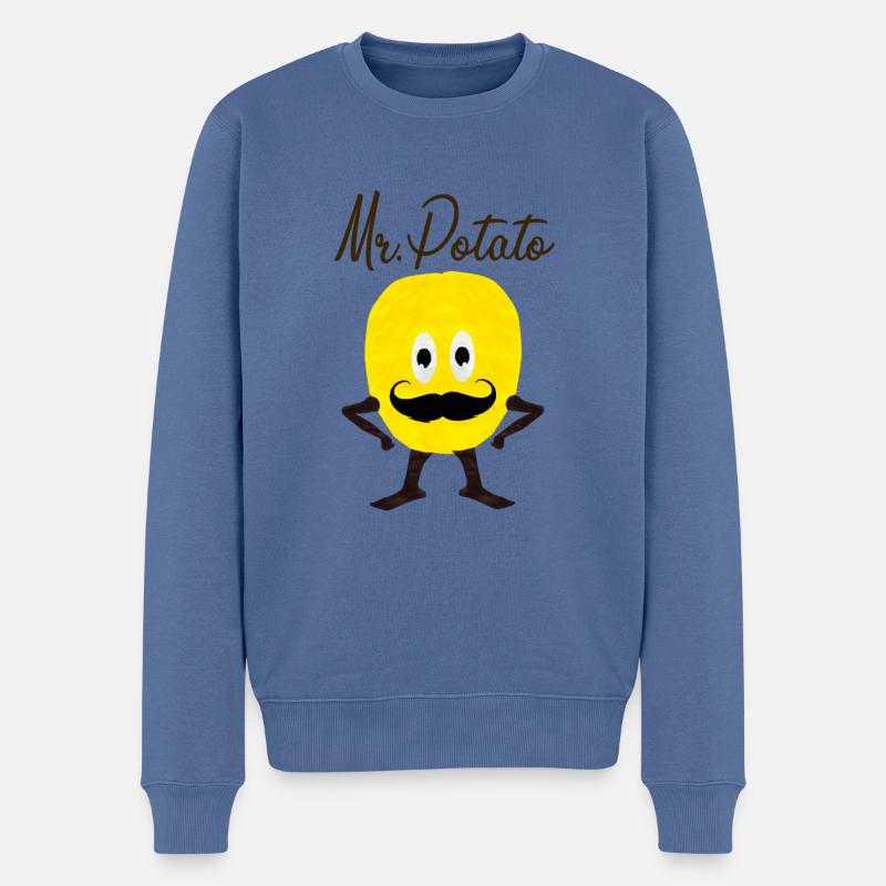 Caricature de Mr Potato - Pull Premium bio Homme - bleu pigeon