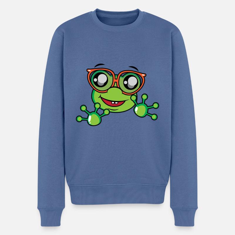 Geek Frog - Männer Premium Bio Pullover - Taubenblau