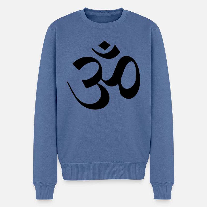 Buddhismus OM Zeichen Buddha - Männer Premium Bio Pullover - Taubenblau