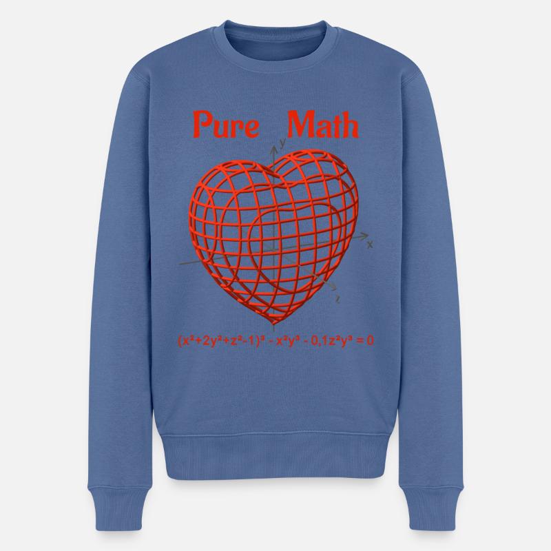 Fonction cardiaque 3D - Pure Math - Pull Premium bio Homme - bleu pigeon