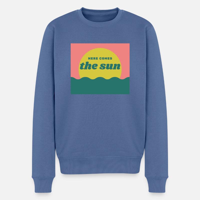 Here comes the sun - Männer Premium Bio Pullover - Taubenblau