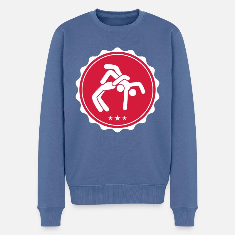 Lutte lutte - Pull Premium bio Homme - bleu pigeon