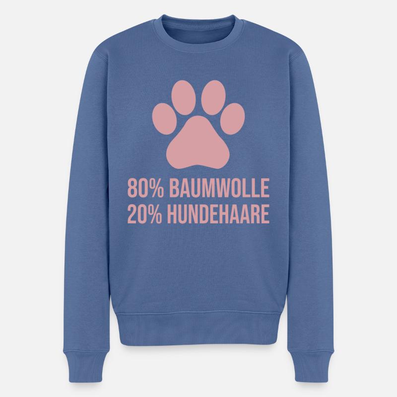 Baumwolle Hundehaare Lustiger Hunde Spruch - Männer Premium Bio Pullover - Taubenblau