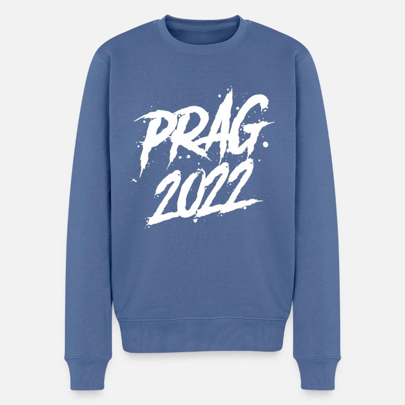 Prag 2022 - Männer Premium Bio Pullover - Taubenblau