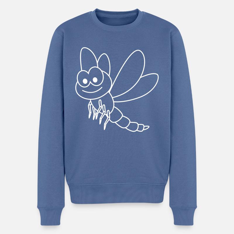 Drachenfliege libelle - Männer Premium Bio Pullover - Taubenblau