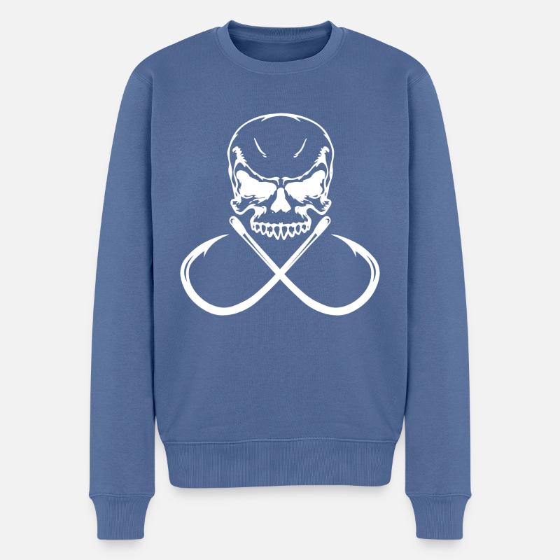 Fischer Pêcheur Pêche Hameçon - Pull Premium bio Homme - bleu pigeon