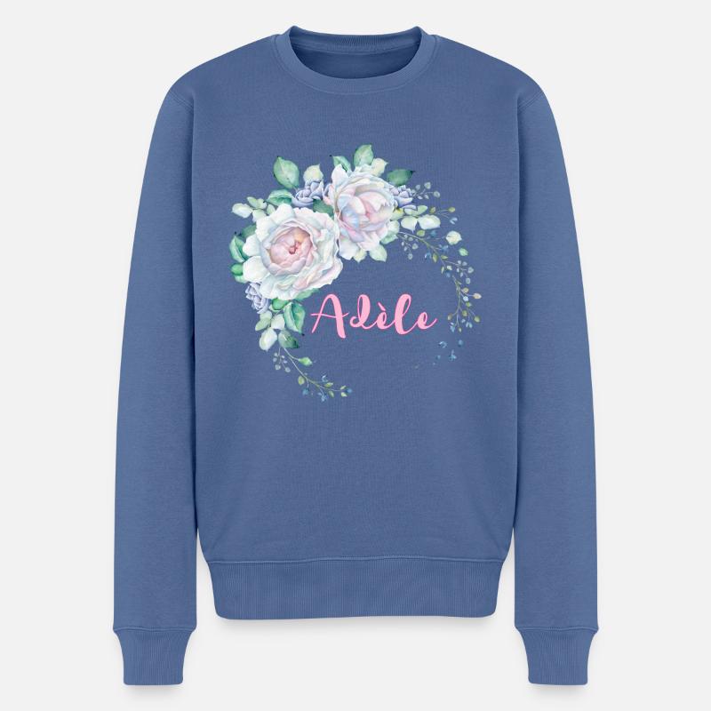 Für Adèle - Männer Premium Bio Pullover - Taubenblau