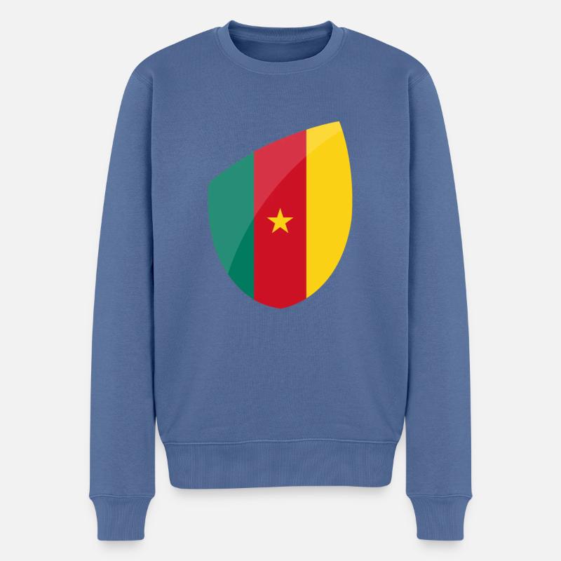 Drapeau Cameroun - Pull Premium bio Homme - bleu pigeon