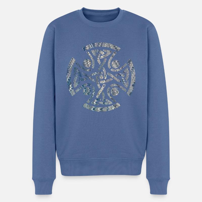 keltischer knoten 11 e 119 - Männer Premium Bio Pullover - Taubenblau