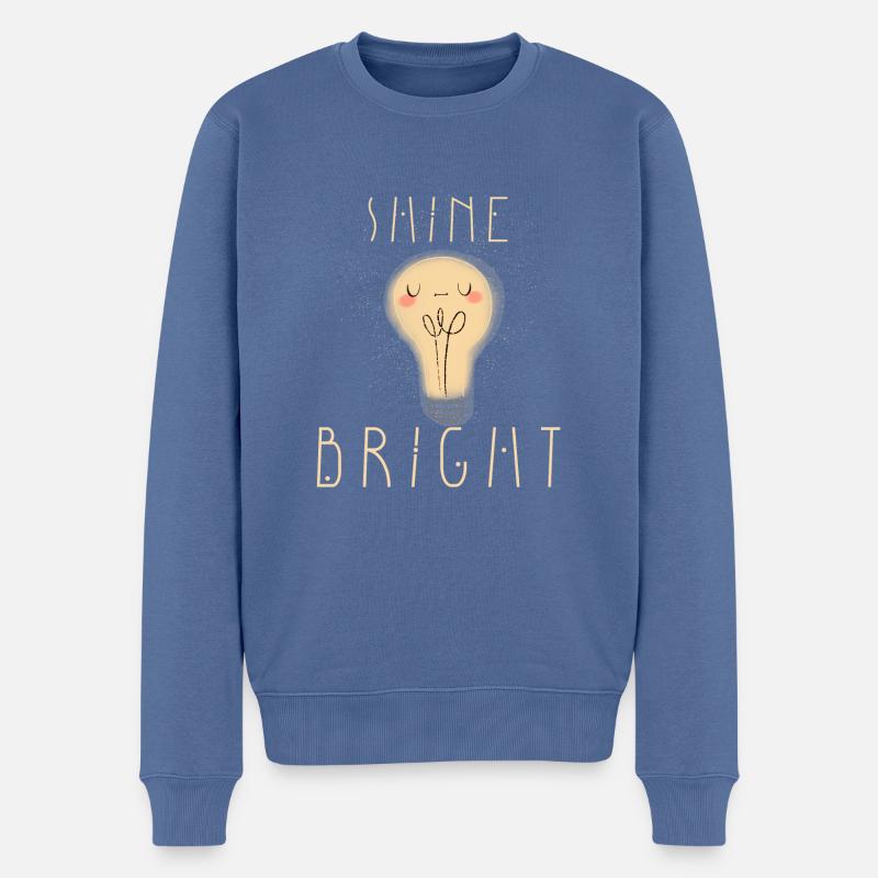 SHINE BRIGHT (Not just) tonight - Pull Premium bio Homme - bleu pigeon