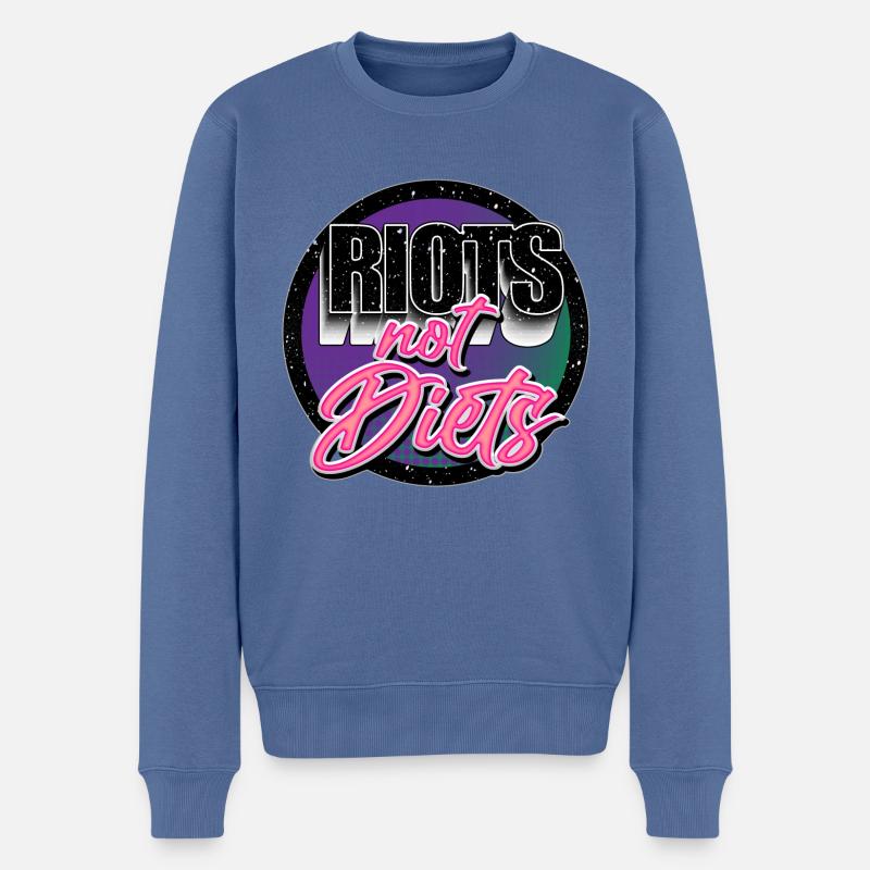 Riots Not Diets - Männer Premium Bio Pullover - Taubenblau