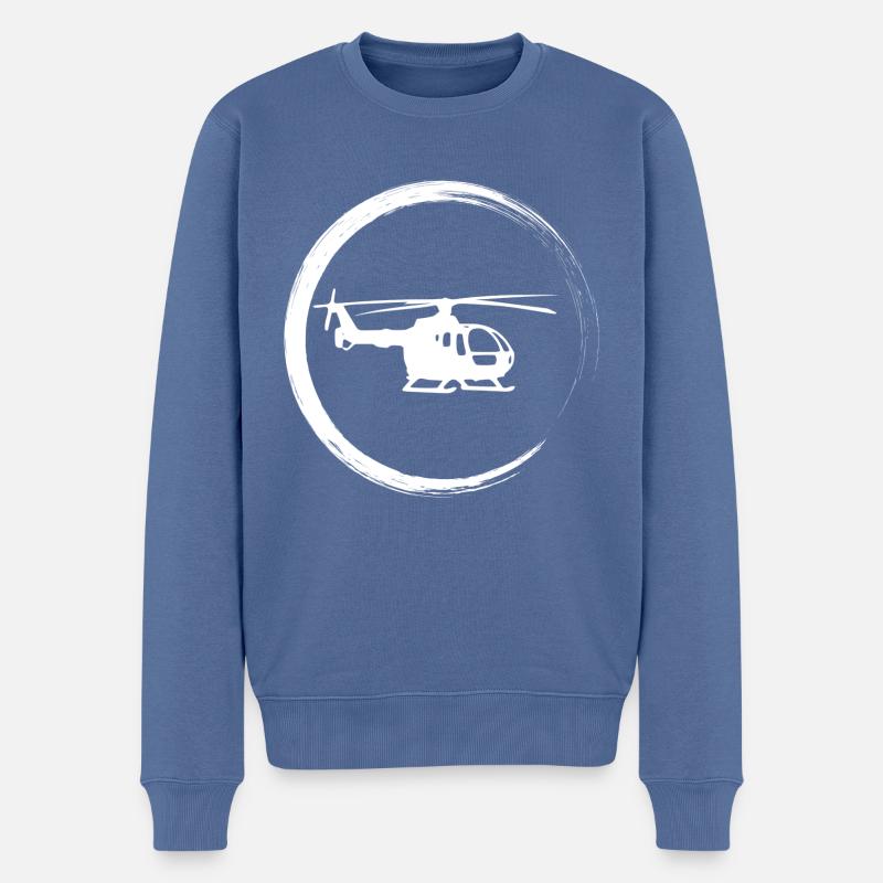 Helikopter - Männer Premium Bio Pullover - Taubenblau