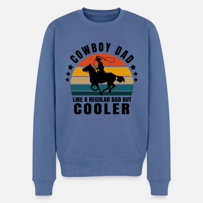 Cowboy-Vater. Cowboy - Männer Premium Bio Pullover - Taubenblau