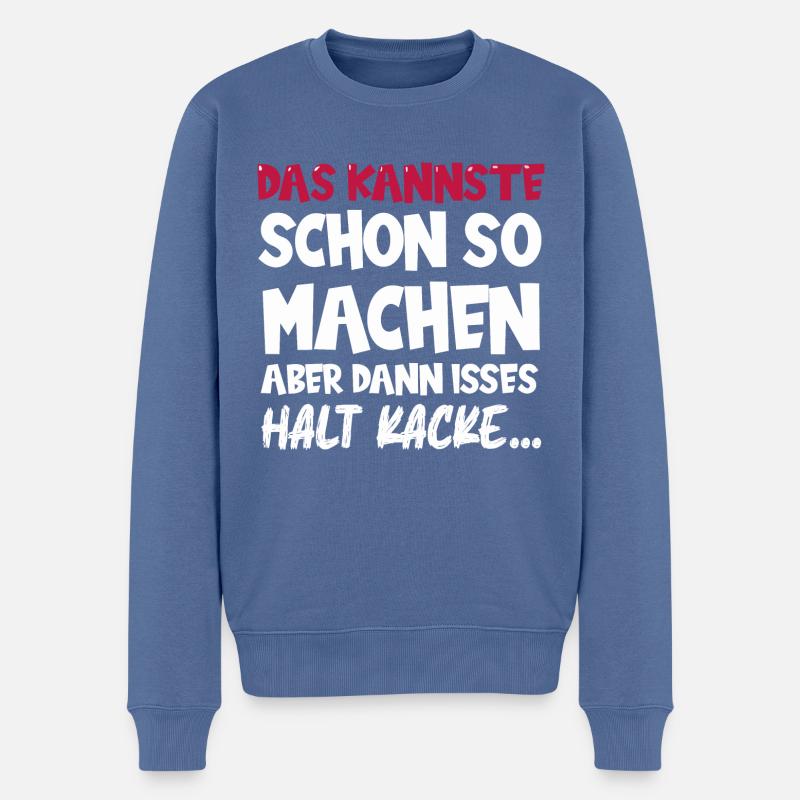 Lustiger Spruch in Comic style - Männer Premium Bio Pullover - Taubenblau