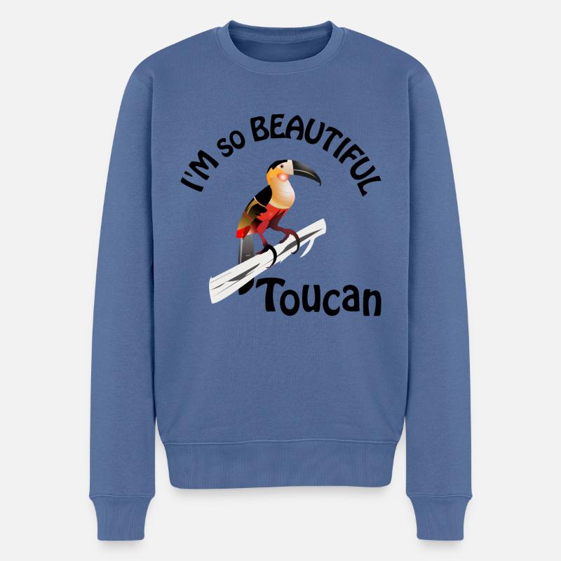 Tukan - Männer Premium Bio Pullover - Taubenblau