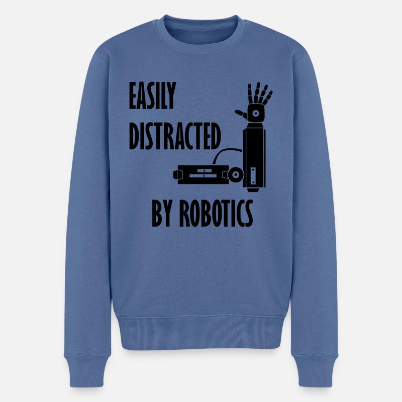 Génie robotique, mécanique, électronique - Pull Premium bio Homme - bleu pigeon