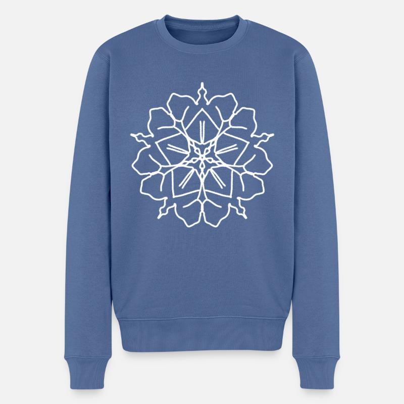 Weihnachts Flöckchen - Männer Premium Bio Pullover - Taubenblau