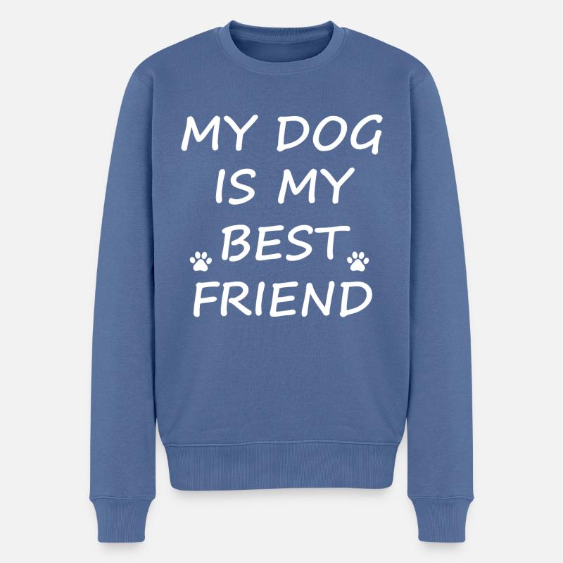Hund Dog - Männer Premium Bio Pullover - Taubenblau