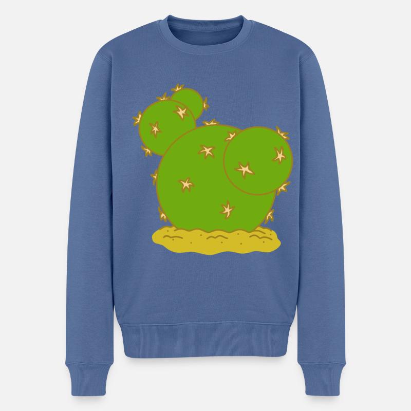 Kaktus N°4 - Männer Premium Bio Pullover - Taubenblau